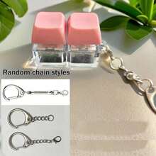 1个触感钥匙扣指尖玩具，带有清脆的咔哒声 | 键盘主题减压玩具，适合办公桌和成人缓解焦虑 - 彩色 - 查看 12