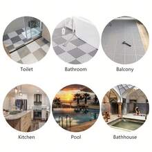 [Thảm chống trơn trượt] Thảm chống trơn trượt | Thảm lót sàn nhà tắm, nhà vệ sinh, tự làm, ghép nối, dùng cho nhà bếp, phòng tắm, vòi sen, tấm lót chân bằng nhựa. - Nhiều màu - Xem 5