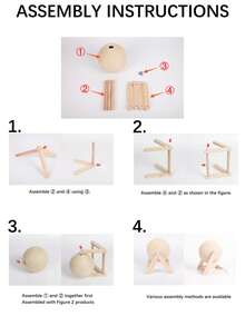 1 tấm cào móng cho mèo, bóng đồ chơi bằng gỗ cho mèo, trụ cào móng bằng dây sisal cho thỏ, cây cào móng bền chắc cho mèo, đồ dùng cho thú cưng - Màu be - Xem 6