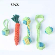 Set de 5 piezas de juguetes para masticar para mascotas, kit de juguetes para perros, adecuado para perros pequeños y medianos, juguetes para la dentición, juguetes de cuerda, juguetes interactivos, set de juguetes de entrenamiento y salud para perros - Verde Lima - Ver 7