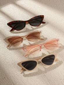 3pcs Cat Eye Frames Glasses, Stylish Personalized Design Suitable For Daily Wear & Outdoor - Multicolor - View 8