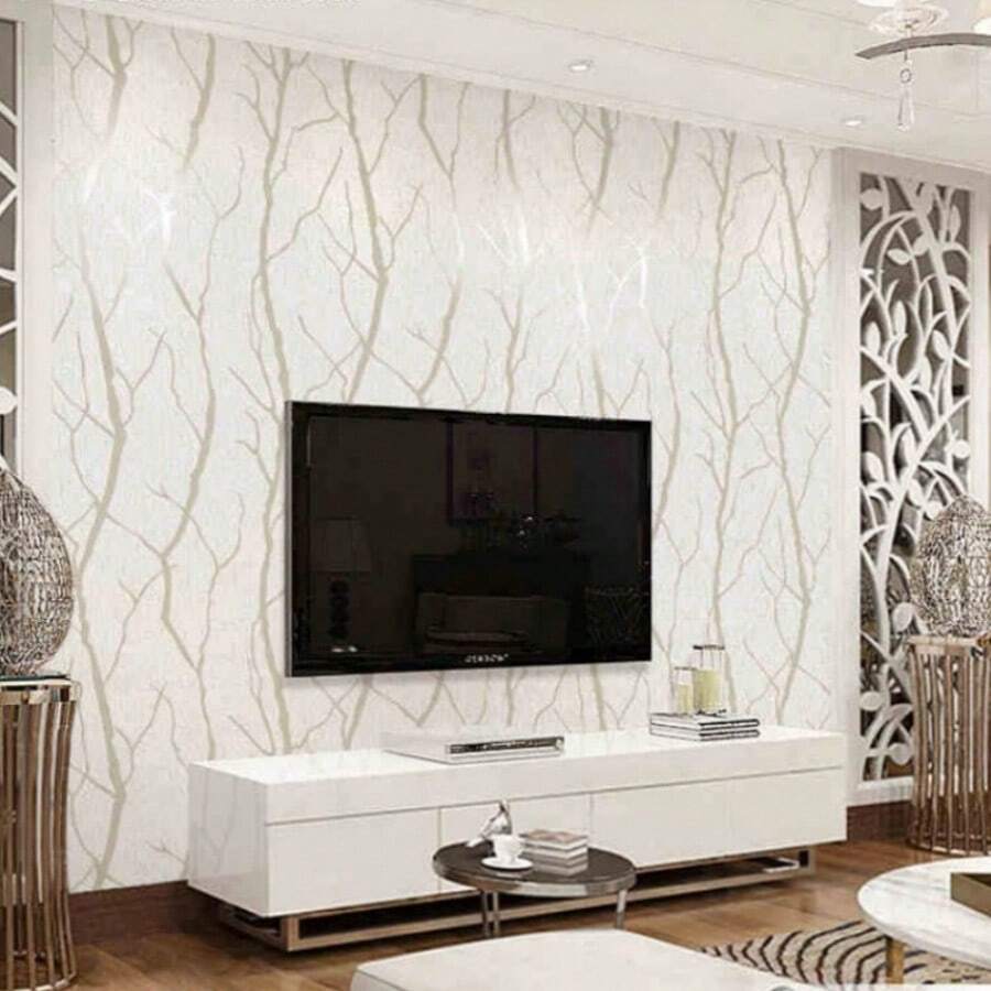 1 Roll Non-Adhesive Cracked Pattern Wallpaper, Simple Personalized Pastoral Style For Study, Living Room, Student Dorm Wall Repair - 9701 - View 1