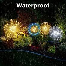 60/200/300 LED - Luces ambientales solares tipo fuegos artificiales LED, 8 modos, adecuadas para centros comerciales, patios de entrada, iluminación de balcones, decoración para el Día de San Valentín, Pascua y luces decorativas ambientales - Multicolor - Ver 5