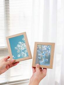 1pc Composite Wood Photo Frame, Minimalist Ins Style 5/6/7/8 Inch Desktop Display Frame, Suitable For Office And Home Decor - Multicolor - View 12