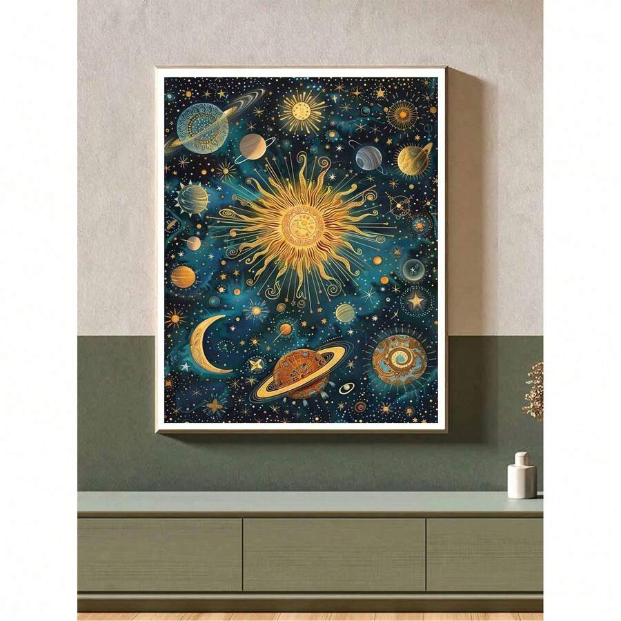 5D DIY 钻石画，美丽的阳光风景，钻石刺绣套件，马赛克家居装饰墙艺术