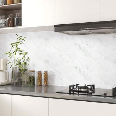 1 Roll, Gray Marble Contact Paper, Waterproof, Removable, Marble Wallpaper, Peel And Stick, Suitable For Countertops, Kitchen Cabinets, Vinyl Adhesive Film, Easy To Apply, Room Decor