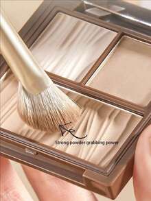 2pcs Portable Soft Angled Nose Highlighter Brush, Professional Makeup Contouring Tool, Foundation Brush, Concealer Brush, Contour Brush, Nose Shadow Brush - Multicolor - View 3