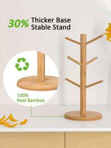 Giá đỡ cốc hình cây có 6 móc, giá đỡ cốc bằng tre, giá đỡ ly hình cây, giá đỡ cốc cà phê có thể tháo rời, giá đỡ cốc bằng gỗ cho nhà bếp, nhà hàng, quán bar. - Nhiều màu - Xem 7