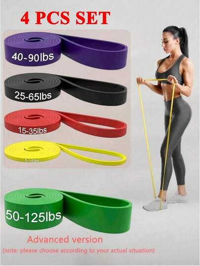 1/4 Set Yoga Resistance Bands, Yoga Accessories, Pilates Equipment, Stretch Resistance Bands, High Intensity Workout, Suitable For Physical Therapy, Home Fitness And Gym