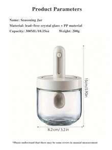 1pc Kitchen Salt & Seasoning Jar, Leak-Proof Telescopic Spice Bottle, Crystal Glass, Airtight Moisture-Proof Spice Jar - White - View 3