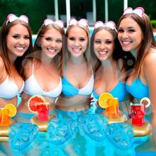 6 Inflatable Ring Cup Holders For Bachelorette Party Beach - Khaki - View 2
