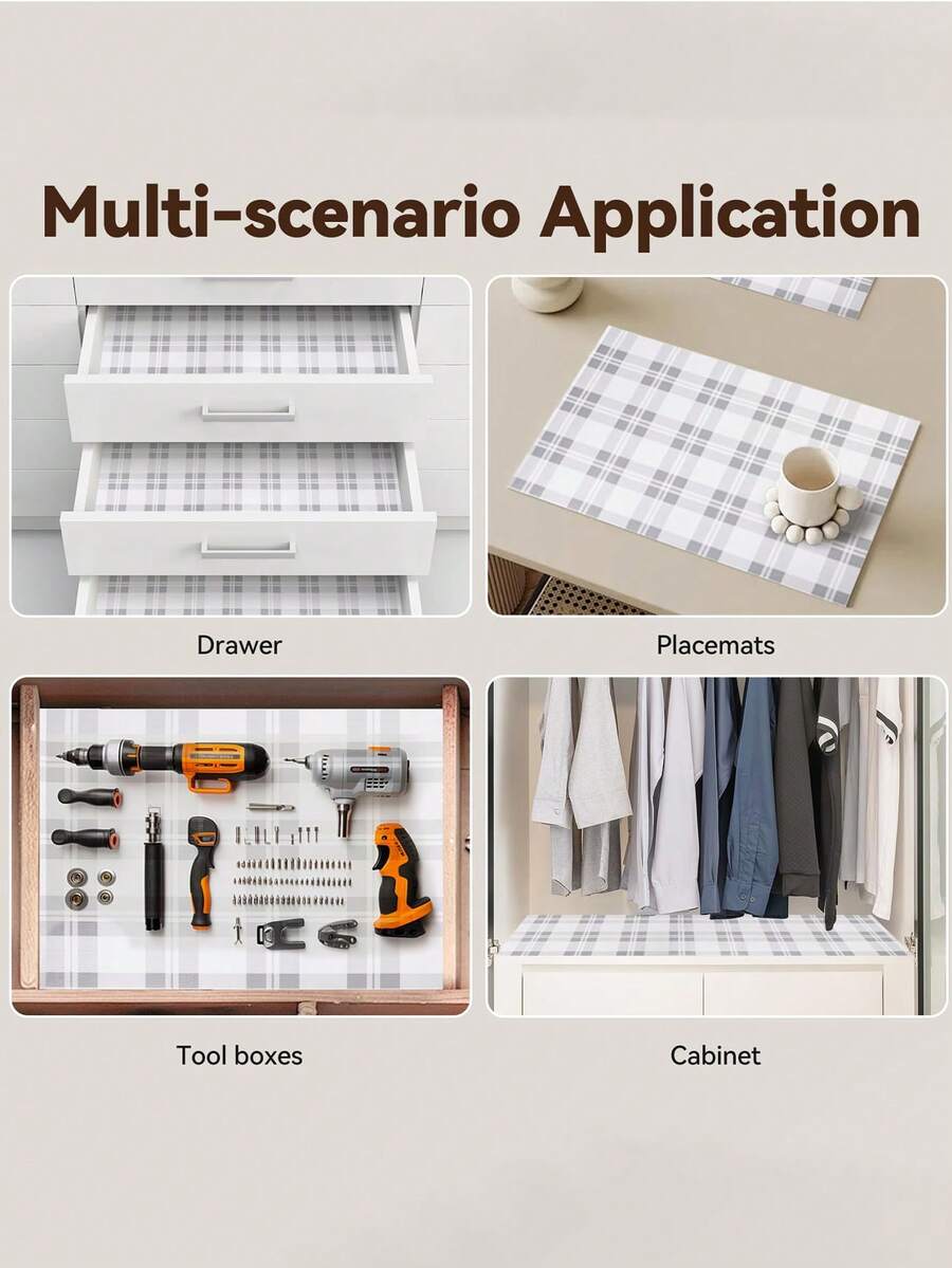 1卷 11.8英寸 x 118英寸 防滑防水可水洗抽屉垫，适用于厨房橱柜搁板 - 多款 - 查看 1