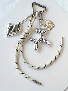 可爱气球狗心形钥匙扣，独特设计包包挂饰，优雅背包吊坠，送给闺蜜的礼物 - 彩色 - 查看 11