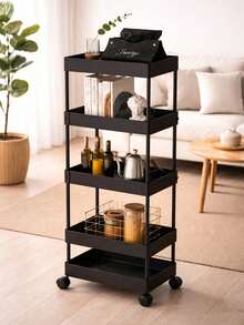 Carrito de Almacenamiento 4 Niveles con Ruedas | Organizador Deslizable Multiusos para Cocina, Baño y Hogar | Grande, Resistente y Fácil de Mover - Ver 5