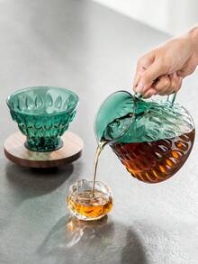 yeefeeco 2pcs Dark Green Coffee Set (Includes Textured Drip Coffee Sharing Pot And Walnut Wood Filter Cup), Pour-Over Coffee Pot Set, Suitable As A Gift For Friends, Coffee Sharing Pot Set, Applicable For Home, Bedroom, Living Room, Camping, Afternoon Tea, Coffee Shop - Dark Green - View 7