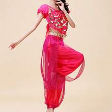 Women's Belly Dance Performance Costume, Includes Adult Short Sleeve Top And Harem Pants, Adult Practice Wear, Party Performance Outfit, Multiple Colors Available - Multicolor - View 5