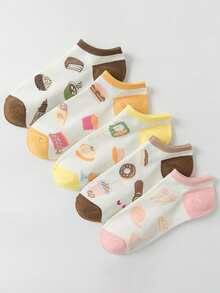5 Pairs Women's Spring/Summer Korean/Japanese Style Thin Breathable Knit Ankle Socks - Multicolor - View 4