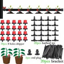 Juego de cabezales de riego ajustables con gorro rojo, fabricado en plástico duradero de alta calidad, equipado con cabezales antigoteo, adecuado para producción agrícola, céspedes, horticultura doméstica, terrazas, patios y enfriamiento de techos - Kit de riego - Ver 12