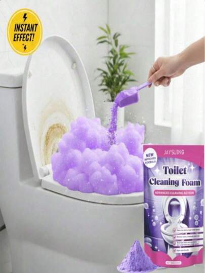 Powerful Toilet Cleaner Powder, Stain Remover, Household Cleaning Supplies, Magical Foam Deep Cleaning, Removes Limescale, Rust, Odor, Shiny Finish, Instant Effect, Easy To Use, Essential For Home Daily Cleaning, Toilet Freshening Set
