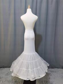 Enagua de tul de licra estilo sirena trompeta blanca para vestido de novia - Multicolor - Ver 10