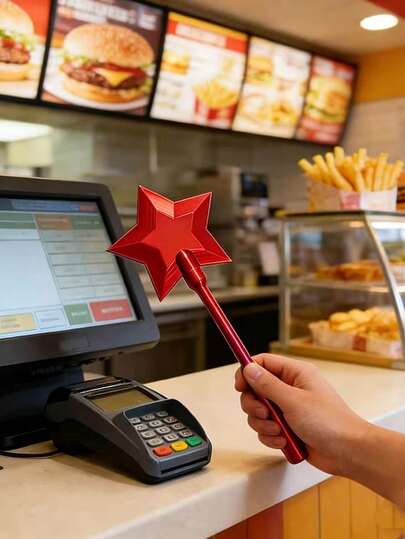 1pc 3D Printed Magic Wand Payment Device, Touch Payment Magic Wand, Starry Magic Wand Contactless Payment Card Holder, Suitable For Payment Scenarios, ID Card Holder, Touch-Activated On-Demand Credit Card Magic Wand, Contactless Payment Card, Magic Wand Shaped Credit Card, Easy Payment, Creative Birthday And Holiday Gift