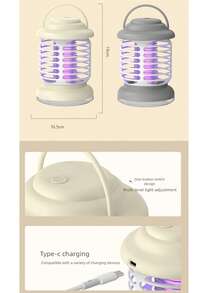 二合一紫外线驱蚊灯，暖光夜灯，便携式室内/室外驱蚊灯，USB充电，800mAh - 彩色 - 查看 9