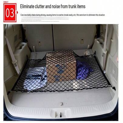 Red de carga para camioneta con 4 ganchos de metal, apta para F150, GMC y otros modelos, se puede usar para organizar el almacenamiento y aumentar el espacio de almacenamiento