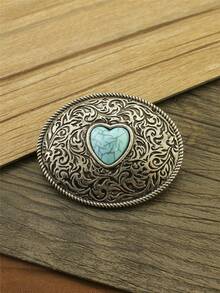 Purchase 1 Pc Vintage Metal Western Style Antique Silver Geometric Oval Hair Clip, Hair Accessories Gifts For Women, Valentine's Day Mother's Day Gifts For Mom, Wife, Girlfriend, Claw Clips,Travel,Birthday - Antique Silver - View 5