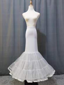 Enagua de tul de licra estilo sirena trompeta blanca para vestido de novia - Multicolor - Ver 7