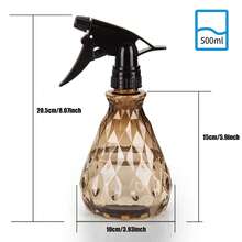 1 pieza Botella de spray ajustable de 500ml con patrón de diamante ámbar, rociador de niebla fina recargable, botella de agua de plástico vacía apta para soluciones de limpieza, riego de plantas de jardín, peluquería, aseo de mascotas, baño, cocina, tocador, rociador multiusos para el hogar - A - Ver 9