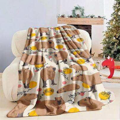 1 chiếc chăn nỉ họa tiết chuột nước dễ thương, mềm mại và thoải mái, nhẹ và ấm áp, phù hợp cho mọi mùa, dùng trên ghế sofa, giường hoặc văn phòng.