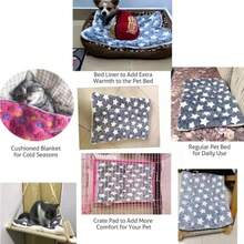 Estera de franela para mascotas, cama para perros y gatos, estera gruesa para dormir, manta para perros, estera para cachorros, gatitos, cama para perros pequeños y grandes JWPR - Una estrella blanca rosa - Ver 11