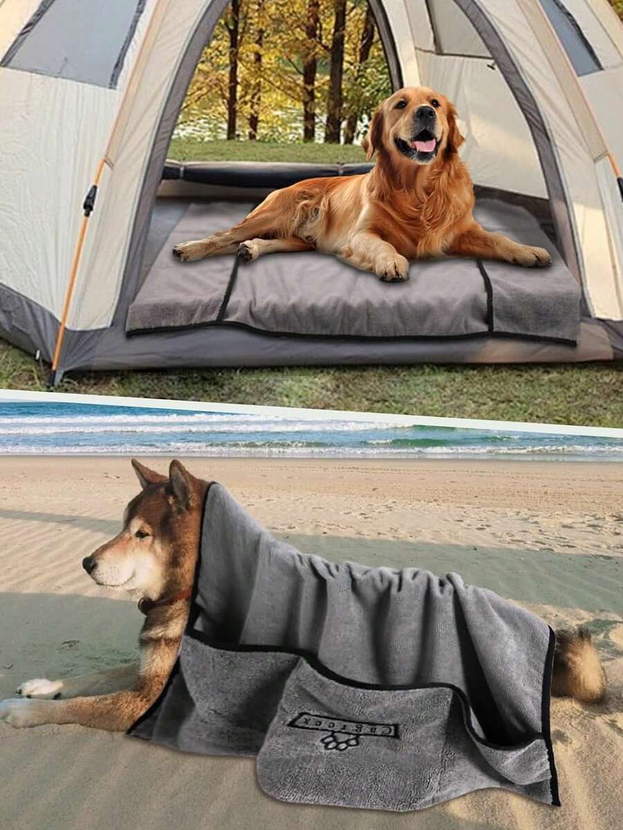 Hands-Free! Soft, Durable & Quick-Drying Pet Towel, Suitable For Shiba Inu, Dogs And Cats Bathing - one-size - View 1