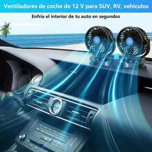 Dual 360° Car Fan – Powerful Cooling System With Speed Adjustment, Low Noise And Adjustable Rotation - A - View 2