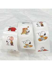 SNOOPY 500 miếng dán hoạt hình - Hình dán tự làm cho ốp điện thoại/máy tính xách tay/ván trượt/sổ lưu niệm, bao bì túi quà và phần thưởng cho trường mẫu giáo - Nhiều màu - Xem 4
