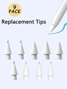 3/6/9pcs Replacement Nibs, Compatible With Apple Pencil 1st/2nd Generation, Nibs Compatible With IPad Pro Pencil 1st/2nd Generation - Multicolor - View 1