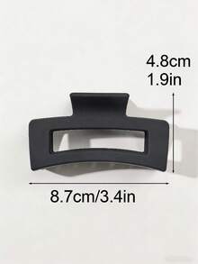 10pcs Black Square Hair Claw Clips, Elegant For Beach, Vacation, Side Ponytail, Party, Autumn/Winter - 10-piece Set - Black - View 3