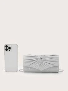 REMANLAND Túi xách cầm tay vuông nhỏ gọn, lấp lánh, có thể gấp lại, đính đá lấp lánh, hoàn hảo cho váy dạ hội, phụ kiện dạ hội, váy đính sequin, váy bóng bẩy, váy thanh lịch, túi dạ hội sang trọng, lý tưởng cho phù dâu, phù hợp cho tiệc cưới, tiệc tùng, đám cưới, dạ hội, tiệc chiêu đãi/gala. - Bạc - Xem 7