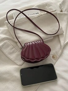 Fashionable Mini Handbag, Flip-Top Shell Bag, Stylish Versatile Women Shoulder Bag - Red - View 4