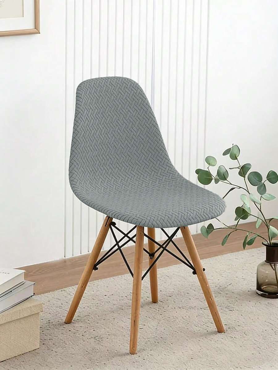 1/2 chiếc bọc ghế họa tiết kẻ caro trừu tượng màu xám đậm, bọc ghế ăn đa năng dùng trong nhà, dày dặn, chống bẩn, chống trầy xước, chống bụi, độ đàn hồi cao, dùng được cả bốn mùa. - Xám - Xem 1