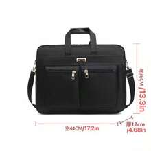 1pc Fashion Versatile New Large Capacity Men's Briefcase, Commuter Laptop Bag - Black - View 13