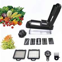 Upgraded 13-In-1 Vegetable Chopper With Drainage Design, Vegetable Slicer And Dicer With Safety Hand Guard, Stainless Steel Blade Kitchen Food Chopper - Multicolor - View 4