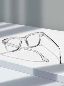 1 par de gafas ópticas cuadradas de PC unisex, con marco empotrado de remaches, adecuadas para uso diario, regalo ideal para el Día de San Valentín - Negro - Ver 3