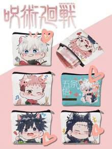 Jujutsu Kaisen 1 chiếc túi tote vải canvas in hình nhân vật hoạt hình Gojo Geto Megumi Yuji Sukuna dễ thương, túi đựng văn phòng phẩm học sinh, túi đựng đồ dùng nghệ thuật, túi đựng mỹ phẩm trang điểm. - Nhiều màu - Xem 2