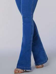 Calça Jeans Flare Modelador - Azul - Visão 5