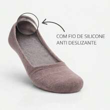 Kit 4x Pares Meia Selene Invisível Tam 34 a 38 - Rosa empoeirado - Visão 3