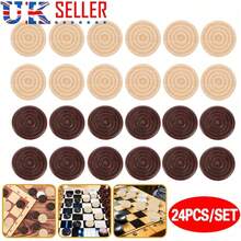 24Pcs Chess Game Accessories Backgammon  Wooden Draughts Checkers Pieces - A - 查看 8