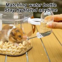 Lồng vận chuyển trong suốt di động dành cho chuột hamster, kèm bình nước và khay thức ăn, lồng vận chuyển có lỗ thông gió cho chuột hamster/nhím. - Xem 6