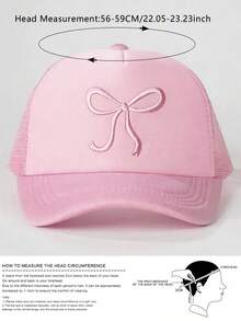 Mũ lưỡi trai bóng chày thoáng khí thêu nơ, kiểu dáng thường ngày. - Nhiều màu - Xem 12