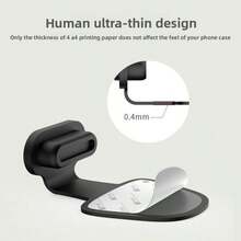 4个装柔软硅胶Type-C充电口防尘塞，防止丢失和灰尘进入，保护手机 - 黑色 - 查看 2